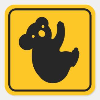 Carré Sticker pour les panneaux routiers Koala Crossing