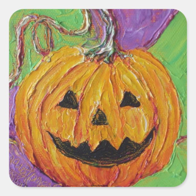 Carré Sticker pour l'Halloween Jack-O-Lantern (Devant)