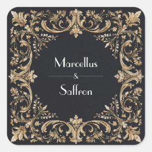 Carré Sticker pour Mariage frontalier de la Regal Noir e