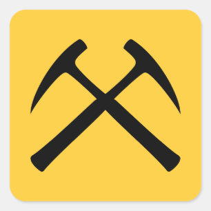 Carré Sticker pour marteaux de roche croisés