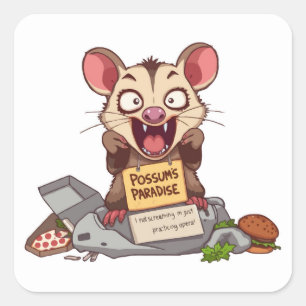 Carré Sticker pour mème à crier Possum