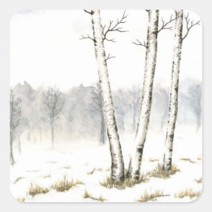 Carré Sticker pour paysage d'hiver