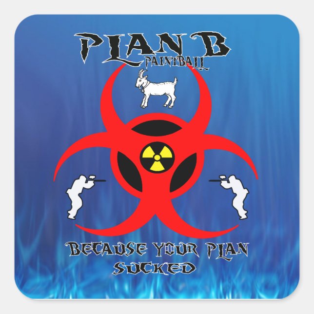 Carré Sticker pour petit logo Plan B Paintball (Devant)