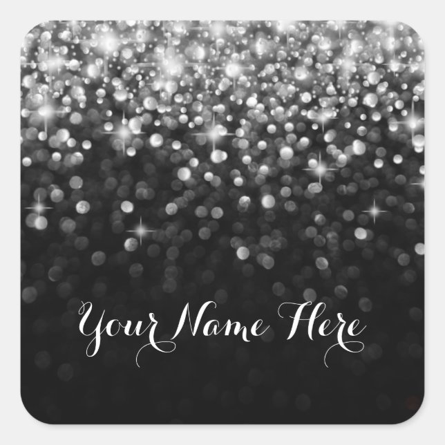 Carré Sticker pour place Glam Glam Black Argent Hollywoo (Devant)