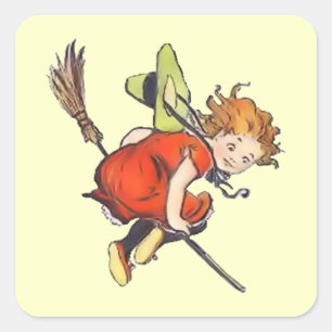 Carré Sticker pour sorcière Halloween vintage