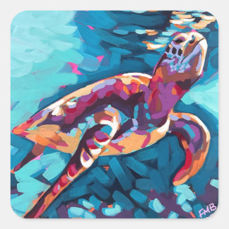 Carré Sticker pour tortue de mer