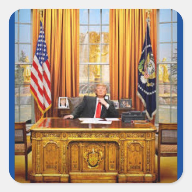 Carré Sticker présidentiel Donald Trump (Devant)