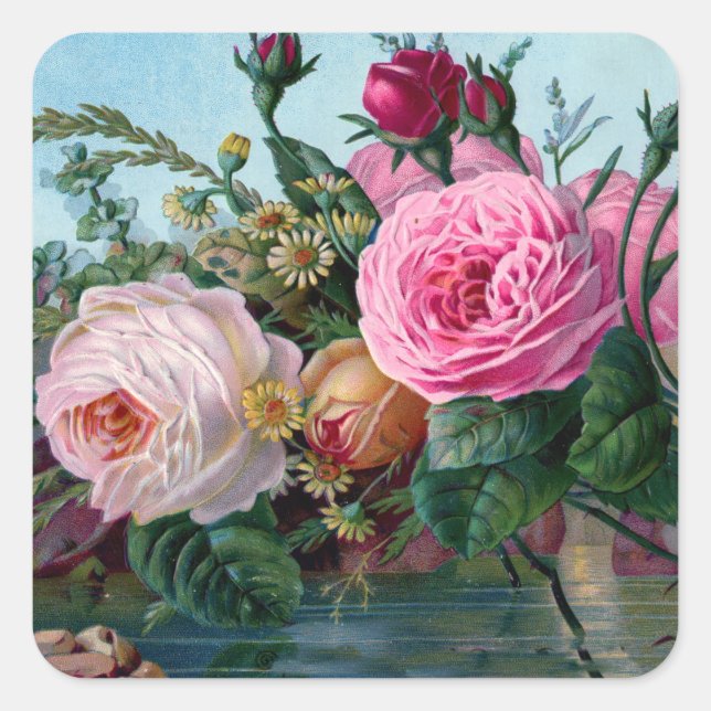 Carré Sticker Printemps en fleurs (Devant)