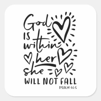 Carré Sticker Psaume 46 Verse Bible