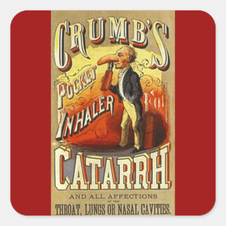 Carré Sticker Publicité Vintage Inhaler Cure Catarrh