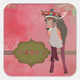 Carré Sticker Queen Pretty Rose Fawn