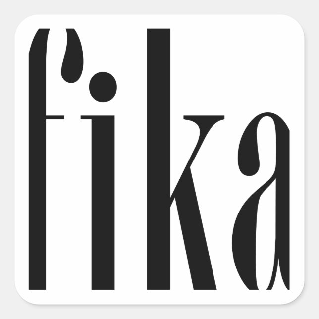 Carré Sticker rectangulaire Fika (Devant)