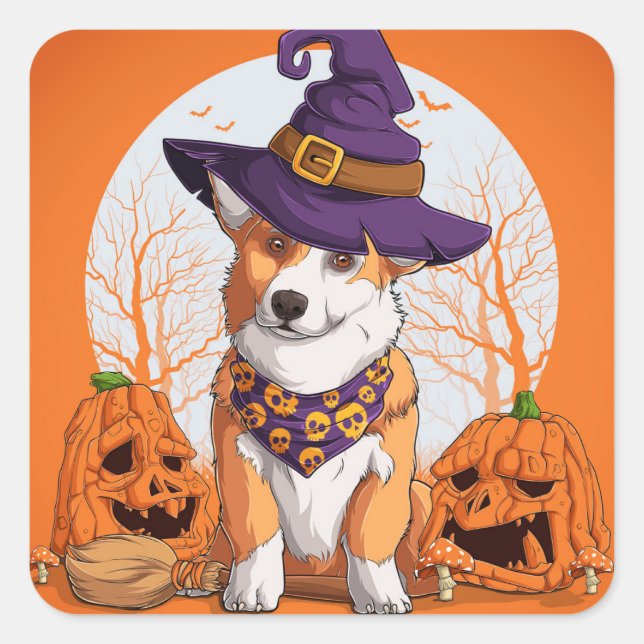 Carré Sticker rectangulaire Halloween (Devant)