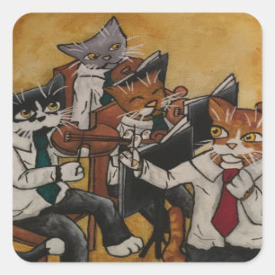 Carré Sticker rectangulaire pour chats orchestraux violo