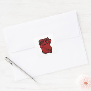 Carré Sticker Red Rose personnalisable