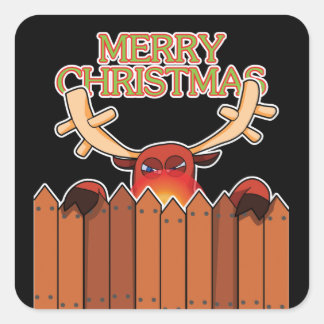 Carré Sticker Reindeer Joyeux Noël