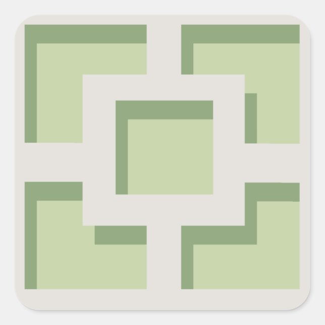 Carré Sticker Retro Green Trellis (Devant)