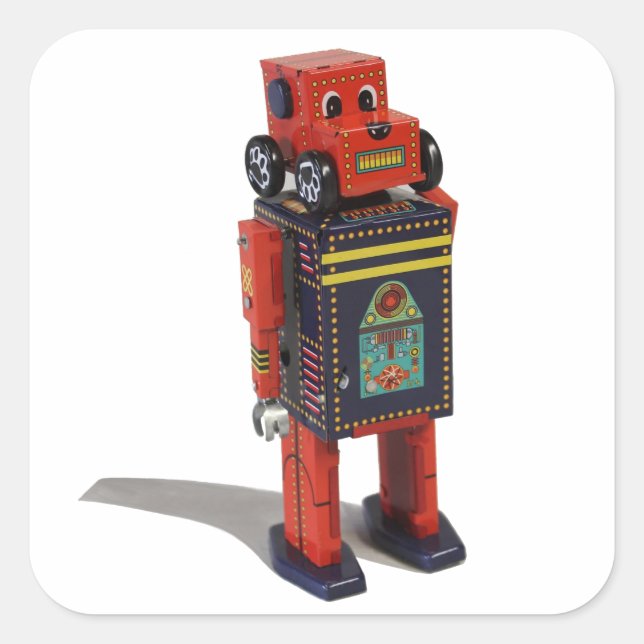 CARRÉ STICKER ROBOT ROUGE (Devant)