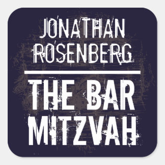 Carré Sticker Rock Band Bar Mitzvah en noir