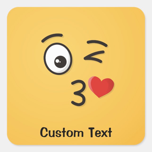 Carré Sticker rond classique Kiss (Devant)