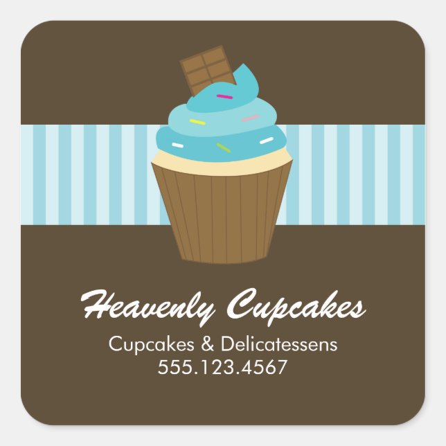 Carré Sticker rond Cupcake (Devant)