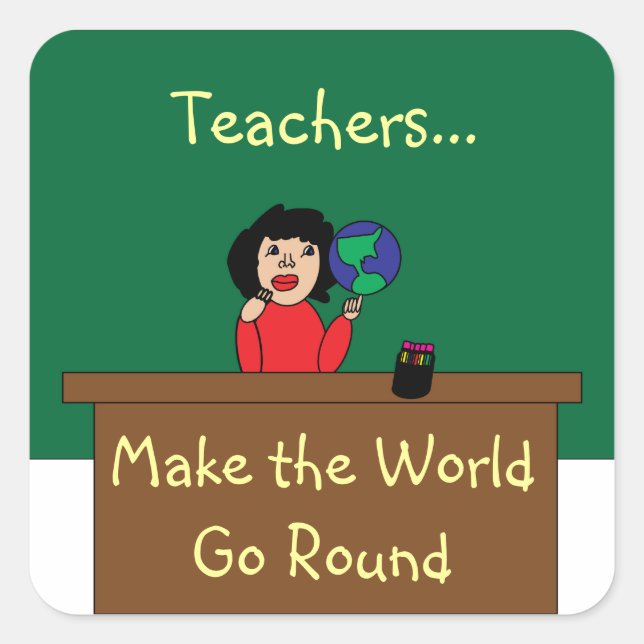 Carré Sticker rond pour les enseignants Make the World G (Devant)