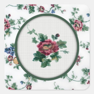Carré Sticker rose Cross Stitch