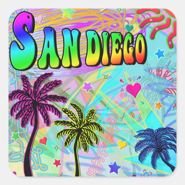 Carré Sticker San Diego Vivid Romance (Devant)