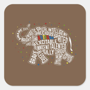 Carré Sticker sensibilisation sur l'autisme : Sticker él