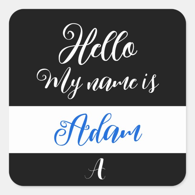 Carré Sticker Set Hi "Hello My Name is" (Devant)