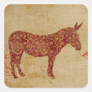 Carré Sticker silhouette Donkey
