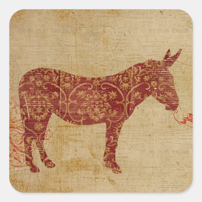 Carré Sticker silhouette Donkey (Devant)