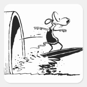 Carré Sticker Sludge Surfing Rat