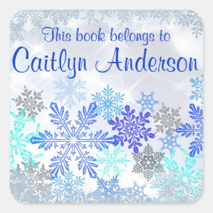 Carré Sticker Snowflakes personnalisé