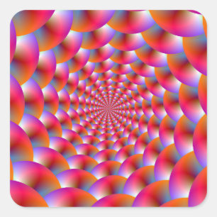 Carré Sticker Spirale des sphères en rose et violet