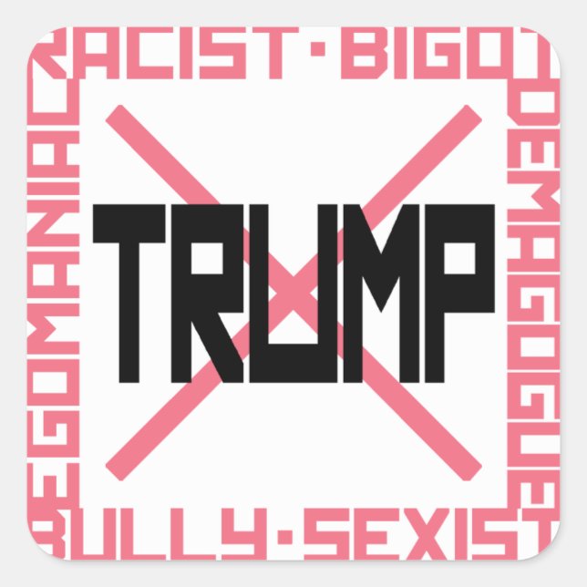 Carré Sticker Sq Anti-Trump (Devant)