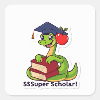 Carré Sticker Super Scholar Snake - Un Sage Sage et Wrig