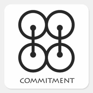 Carré Sticker Symbole Adinkra Engagement (Me Ware Wo)