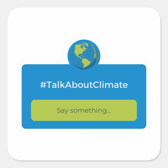 Carré Sticker - #TalkAboutClimate (Devant)