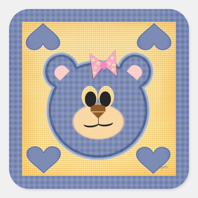 Carré Sticker Teddy Bear Love (Devant)