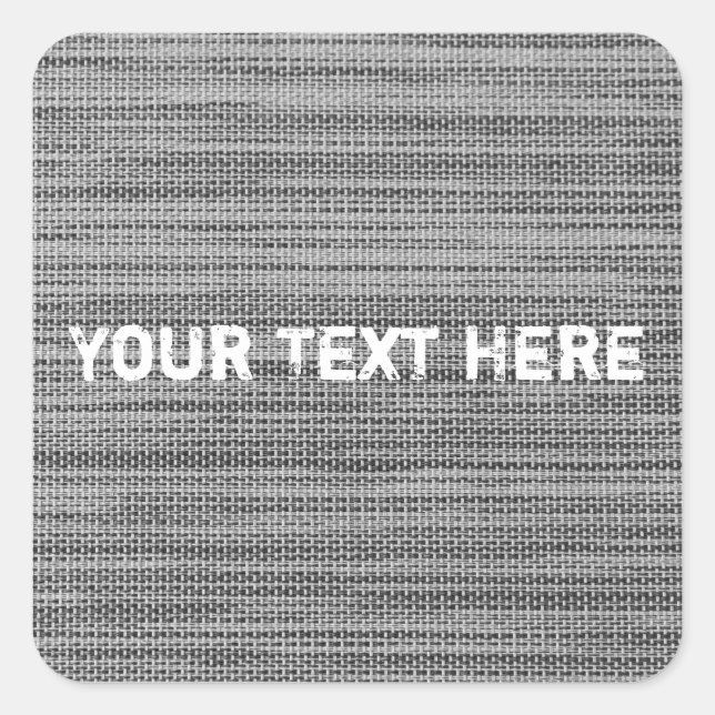 Carré Sticker texte personnalisé Faux Grey Fabric (Devant)