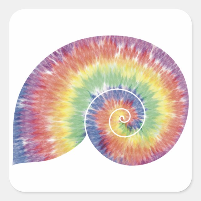 Carré Sticker Tie Dye Nautilus Shell (Devant)
