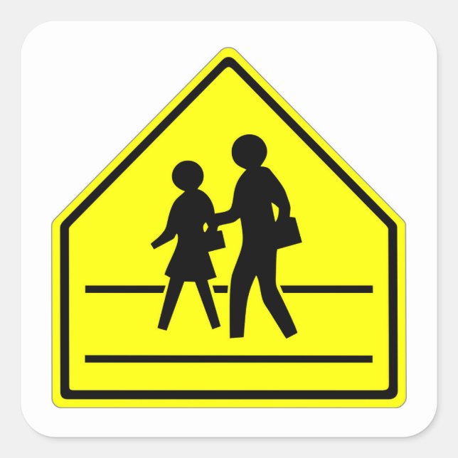 Carré Sticker très amusant Classic School Crossing Stick (Devant)