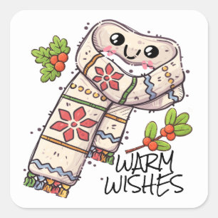 Carré Sticker TROP CUTE CHAUD