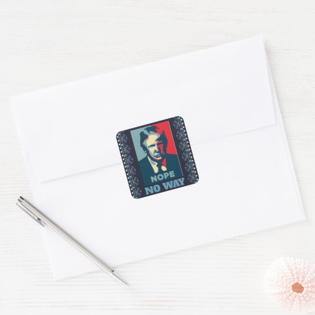 Carré Sticker Trump Nope No Way (Enveloppe)