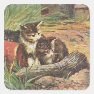 Carré sticker Two Kittens