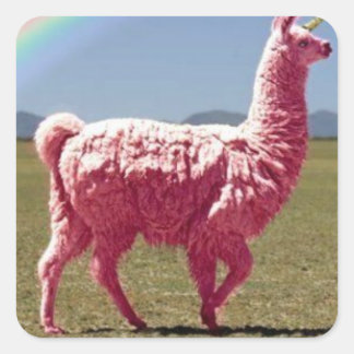 Carré Sticker Unicorn-Lama
