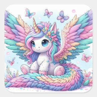 Carré Sticker Unicorn mignon