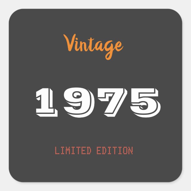 Carré Sticker vintage 1975 - 50e anniversaire Limited Ed (Devant)