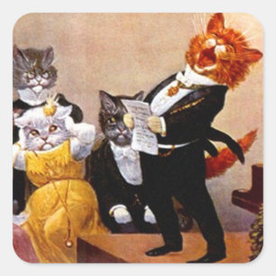 Carré Sticker Vintage musique Soiree chanter concert de 
